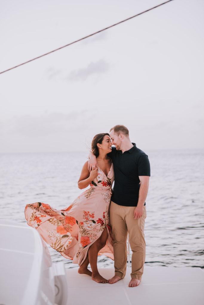St. Lucia intimate wedding weekend began with catamaran cruise around the island the night before the wedding