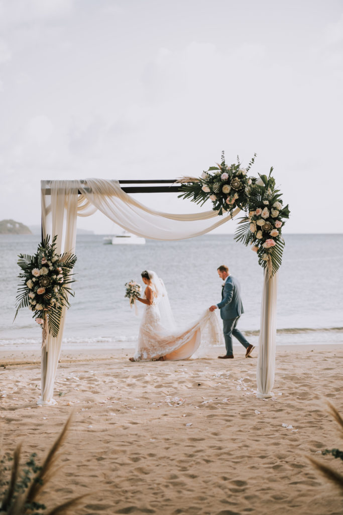 St. Lucia intimate beach front wedding